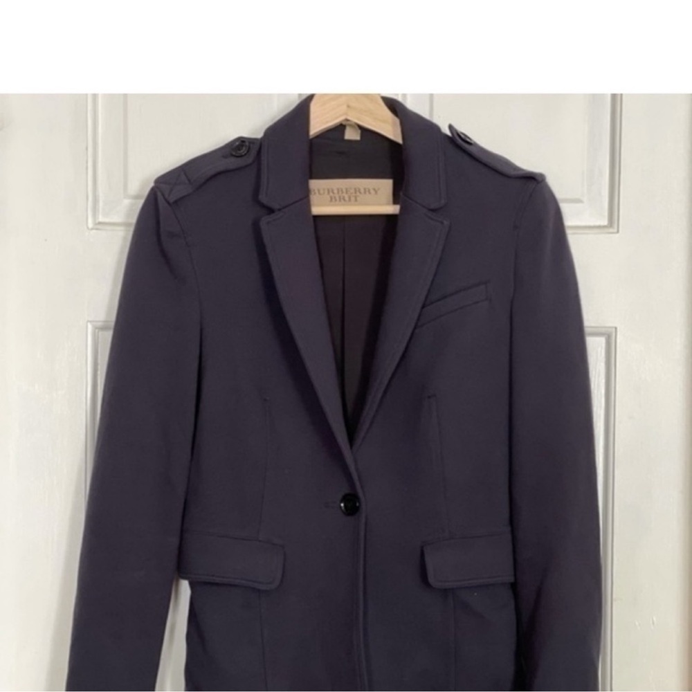 Burberry Brit Tailored Navy Blazer Jacket Sz 5 - Picture 7 of 10